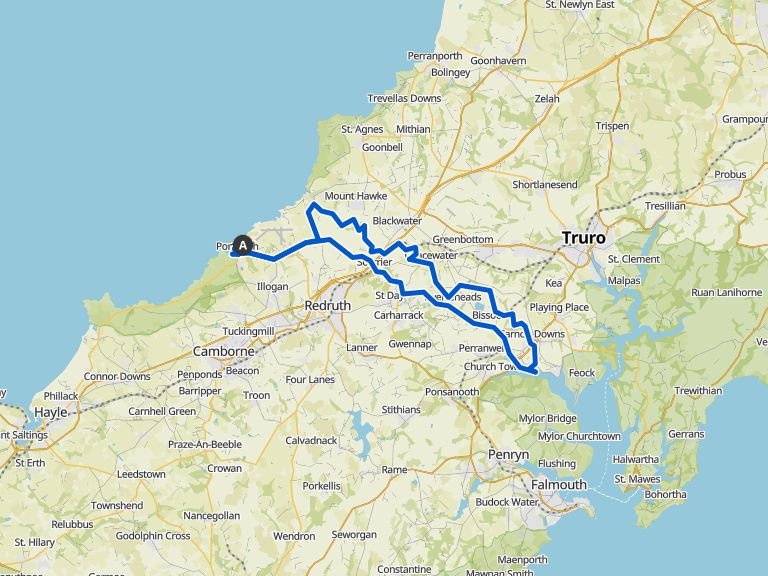 Cornwall coast to coast trail from Portreath to Devoran mountain bike